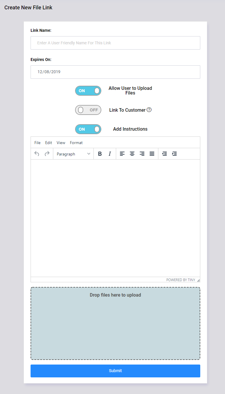 New File Link Form