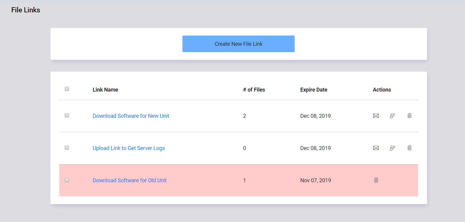 File Links Landing Page